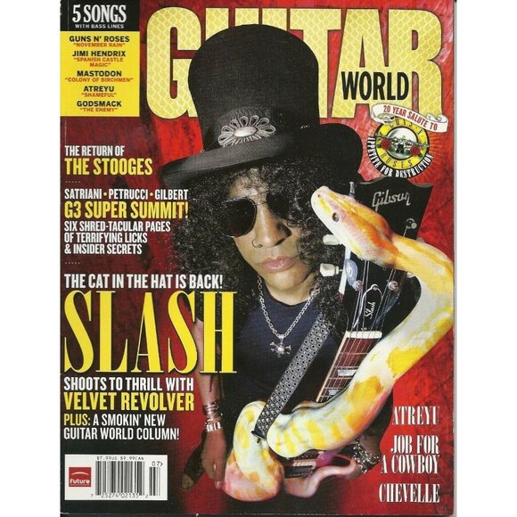 Guitar World Magazine July 2007 Slash Atreyu Chevelle Velvet Revolver - Picture 1 of 1